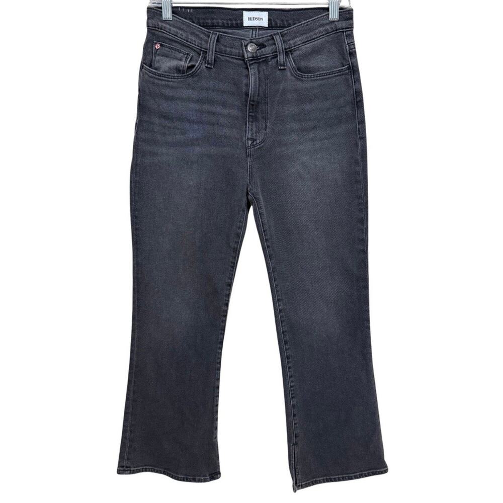 Hudson Jeans Blair High Rise Bootcut Crop Size 28 Black Wash Stretch Denim NEW